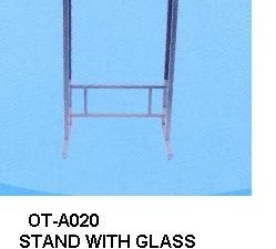 STAND WITH EXTENDABLE ROD+GLASS TOP-OT0025