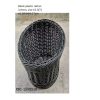 BLACK PLASTIC RATTAN 3.0MM SIZE 15.5(T)X8.5(B)X10-17CM