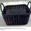 BLACK PLASTIC RATTAN 2.5MM WITH WIRE IN THE TOP.25X18CM (TOP),23X14CM(BOTTOM),HANDLE 5.5CM,14.5CM(HEIGHT)