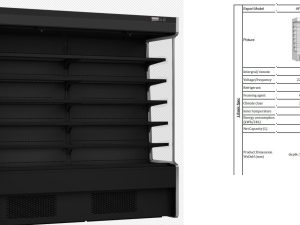 OPEN CHILLERS 622L BLK+LIGHT GREY FRONT GRIL